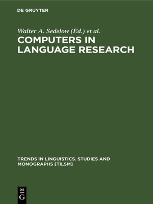 cover image of Computers in Language Research